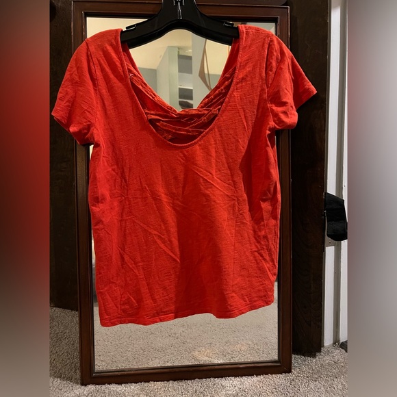 Sezane lacy back cross tshirt. Size small. - Picture 1 of 6